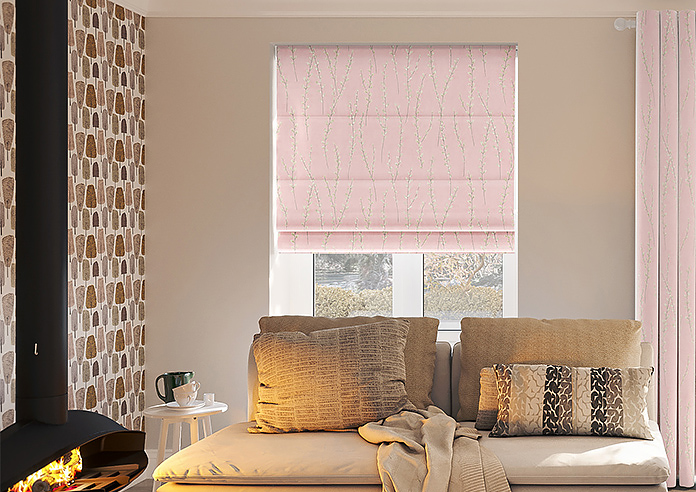 Willow Field, Precious Pink - Twist&Fit Roman Blind - Image 3